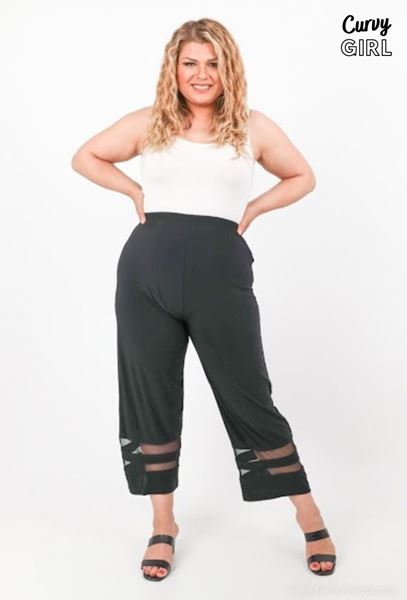 Picture of PLUS SIZE TROUSER WITH CHIFFON INSERT